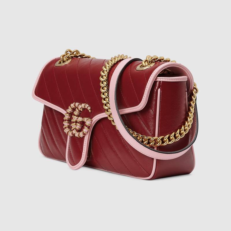 Gucci GG Marmont Small Matelasse Shoulder Bag 443497 Dark Red